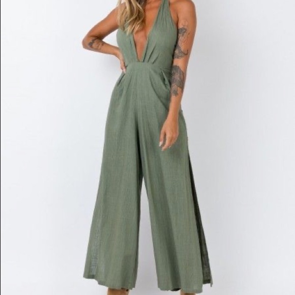 Princess Polly Size 4 Green Jumpsuit